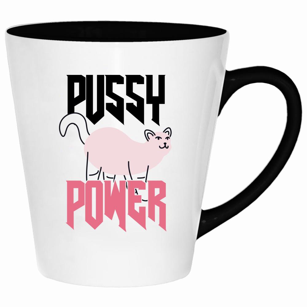 P*SSY POWER kubek latte kolor jasnoniebieski