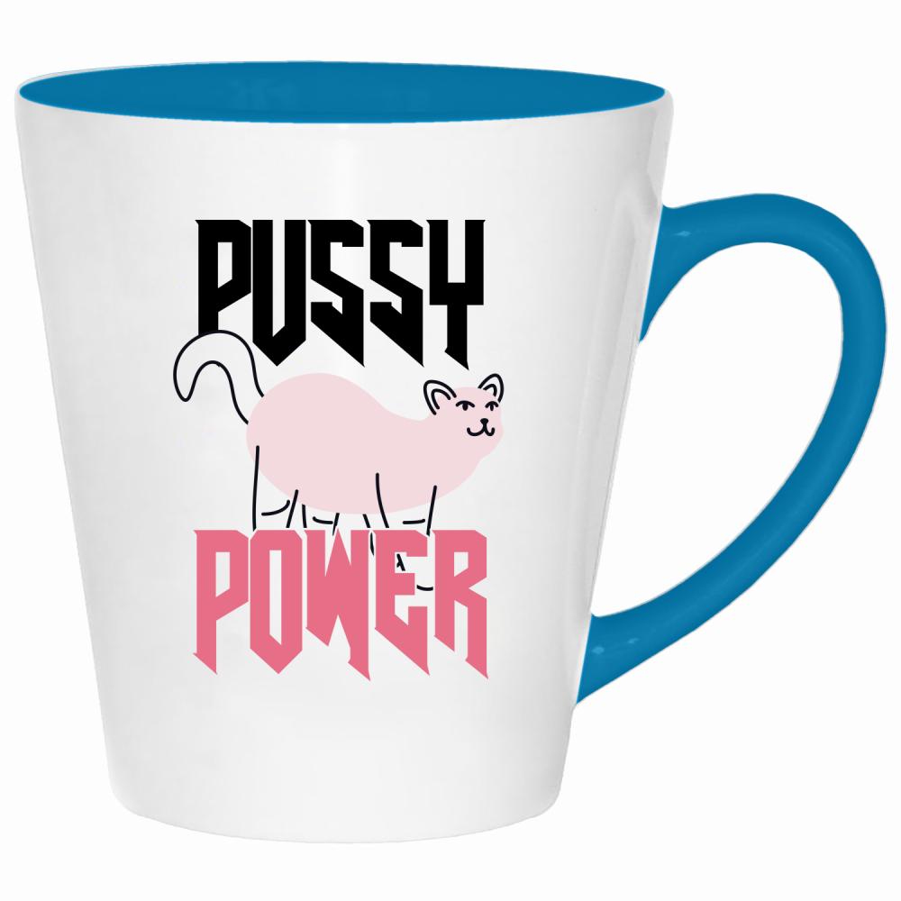 P*SSY POWER kubek latte kolor turkus