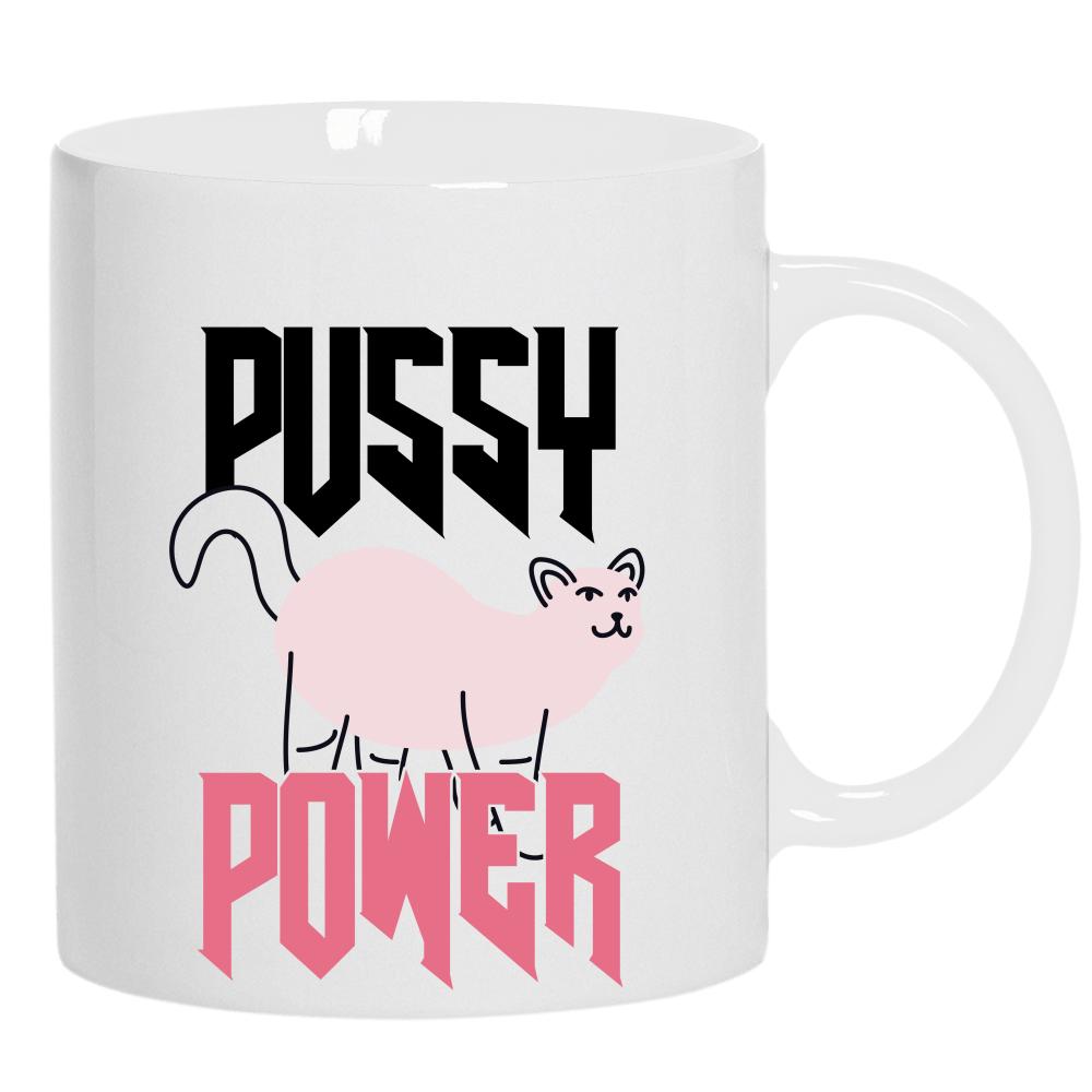 P*SSY POWER kubek ucho kolor kolor biały