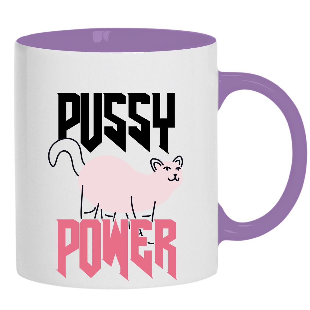 P*SSY POWER kubek ucho kolor kolor jasnofioletowy