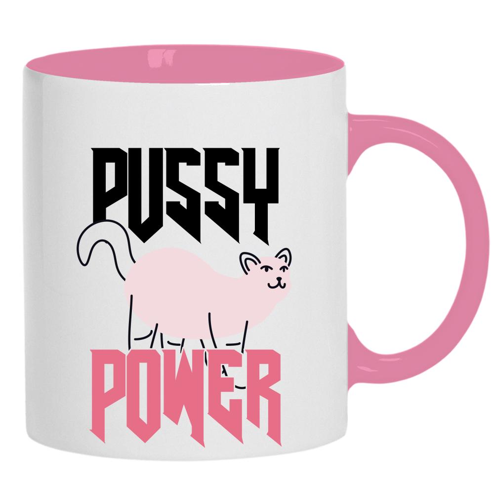 P*SSY POWER kubek ucho kolor kolor różowy