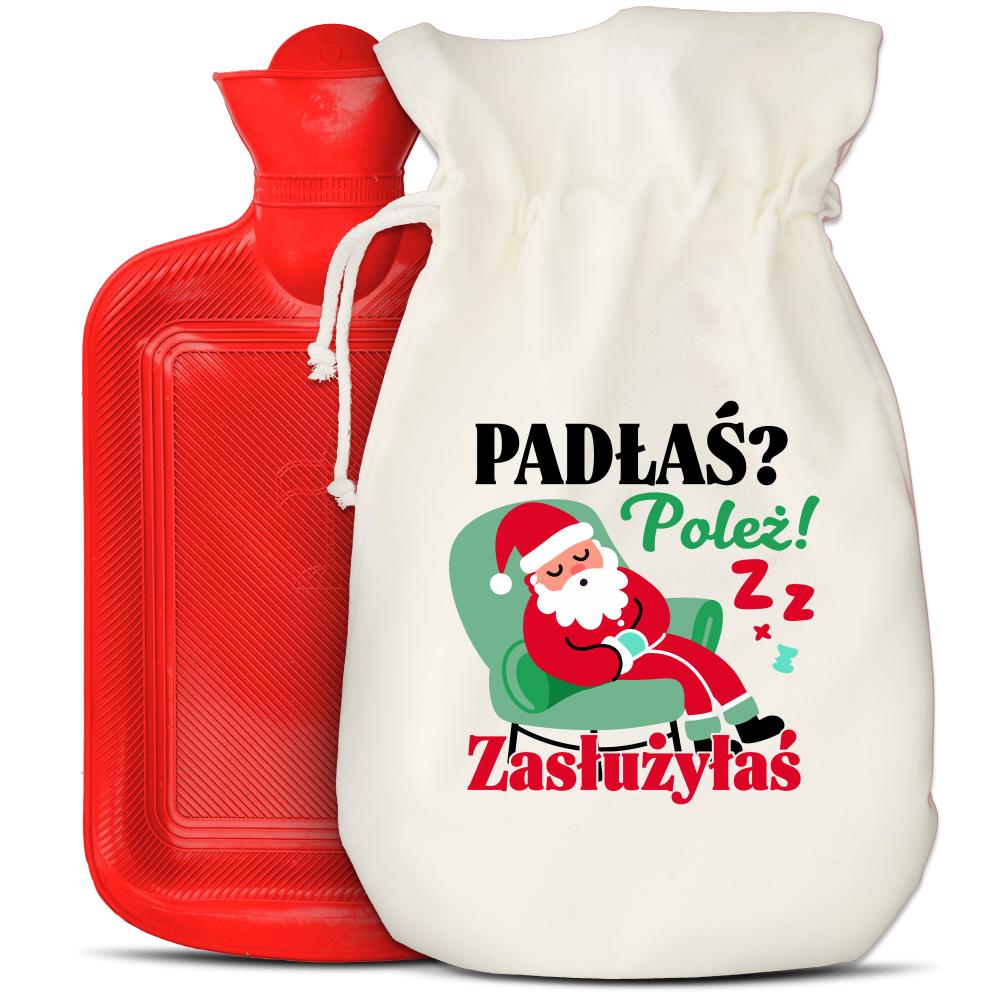 Padłaś? Poleż! Zasłużyłaś termofor czerwony kolor biały