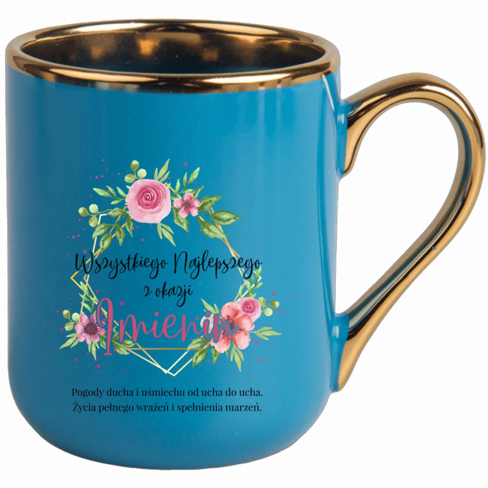 Pamiętam i życzę Ci wszystkiego najlepszego kubek elegant niebieski kolor niebieski