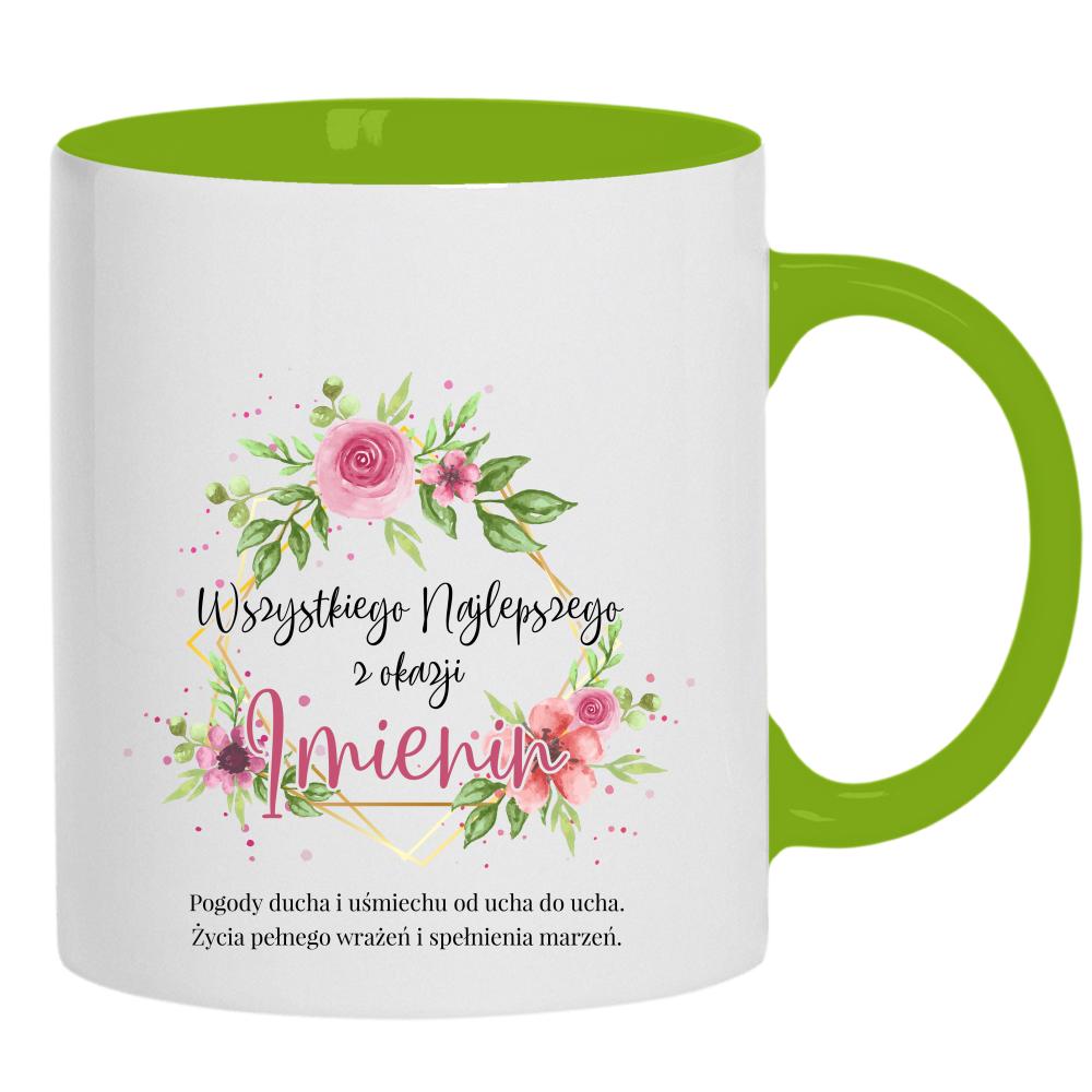 Pamiętam i życzę Ci wszystkiego najlepszego kubek ucho kolor kolor zielony