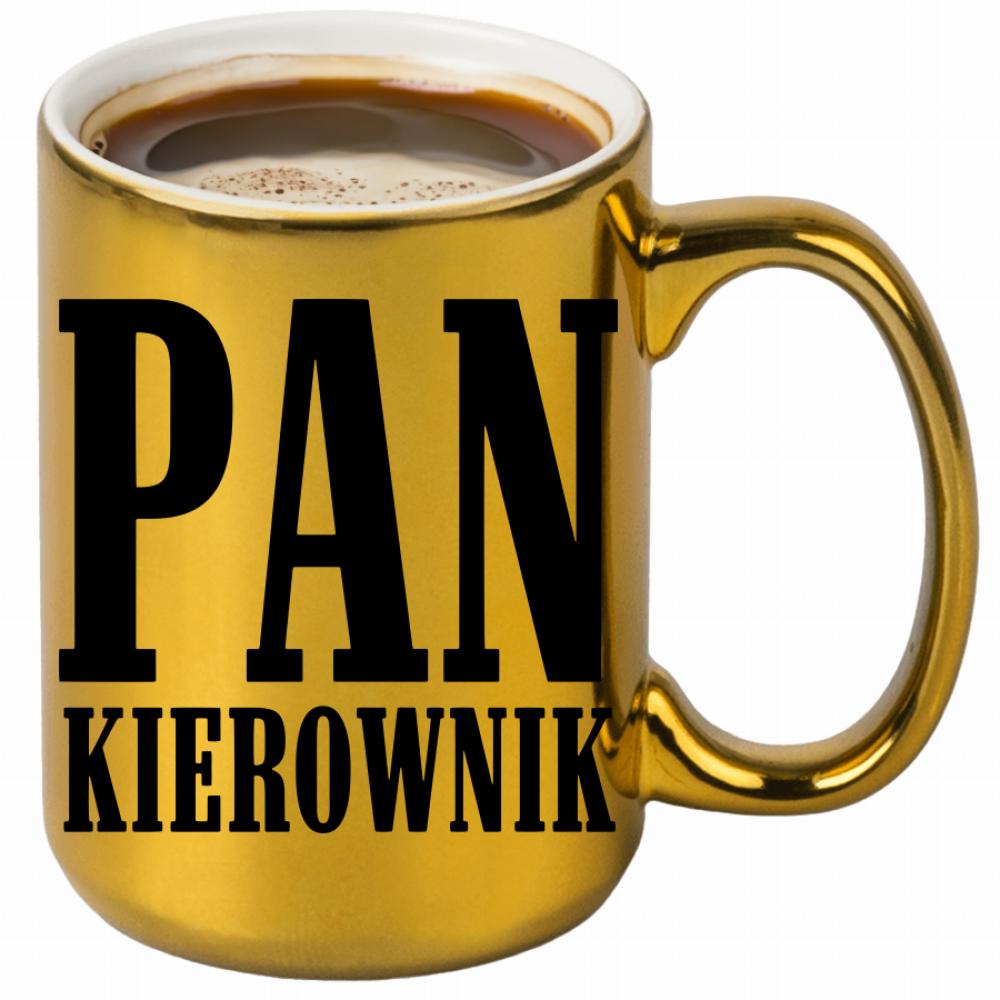 PAN KIEROWNIK – brzmi dumnie, prawda? kubek złoty kolor czerwony latte