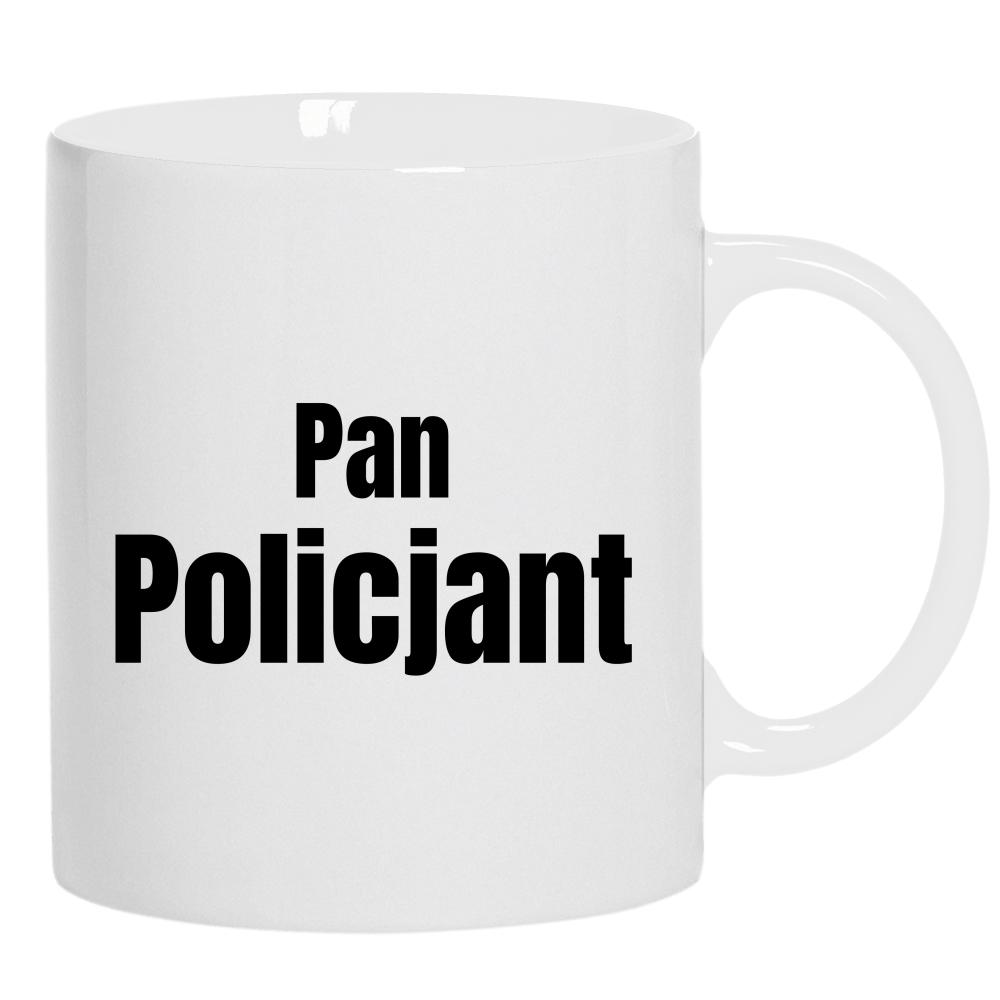 Pan Policjant kubek ucho kolor kolor biały