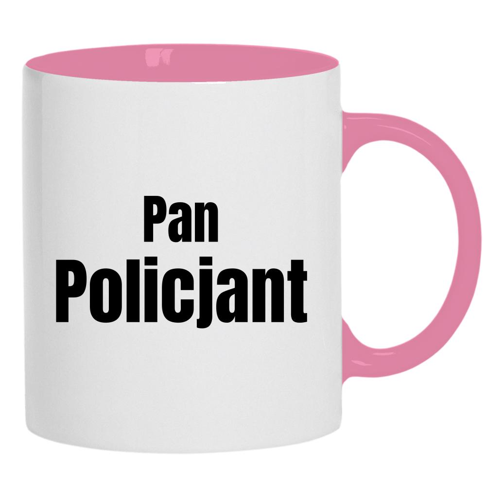 Pan Policjant kubek ucho kolor kolor różowy