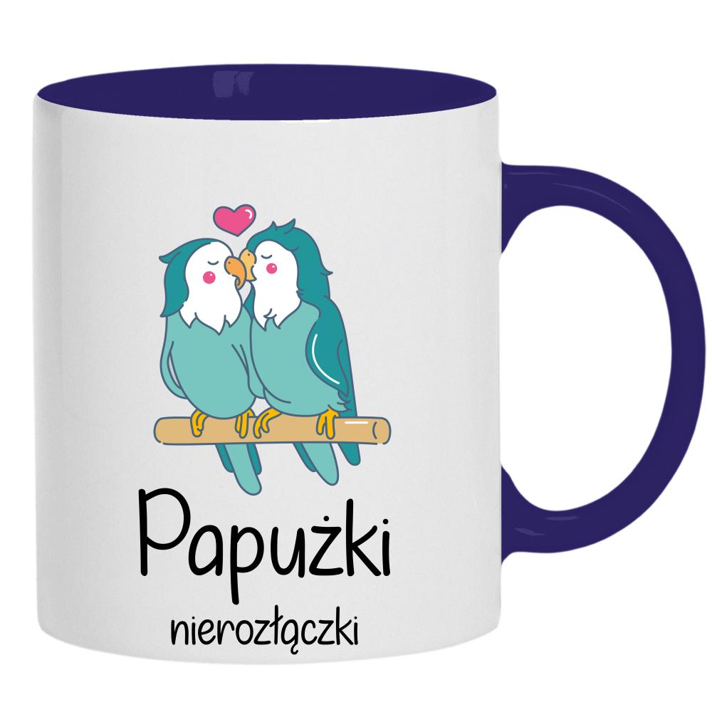 Papużki nierozłączki kubek ucho kolor kolor navy