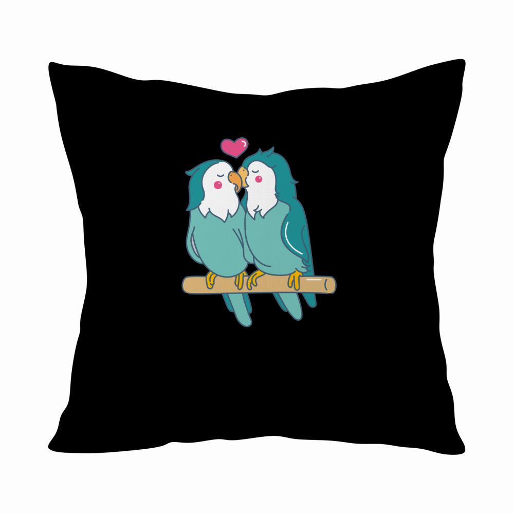 Papużki nierozłączki poduszka kolor czarnyy