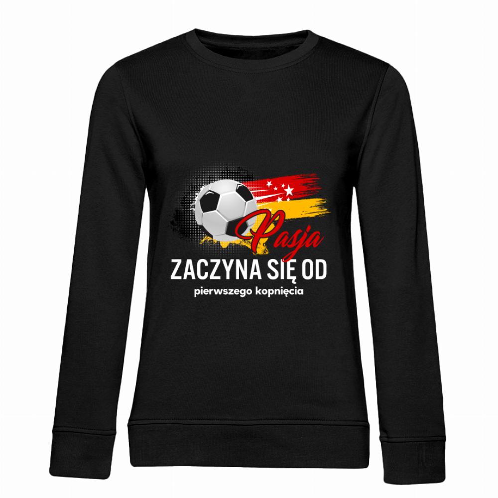 Pasja zaczyna się od pierwszego kopnięcia bluza damska bez kaptura
