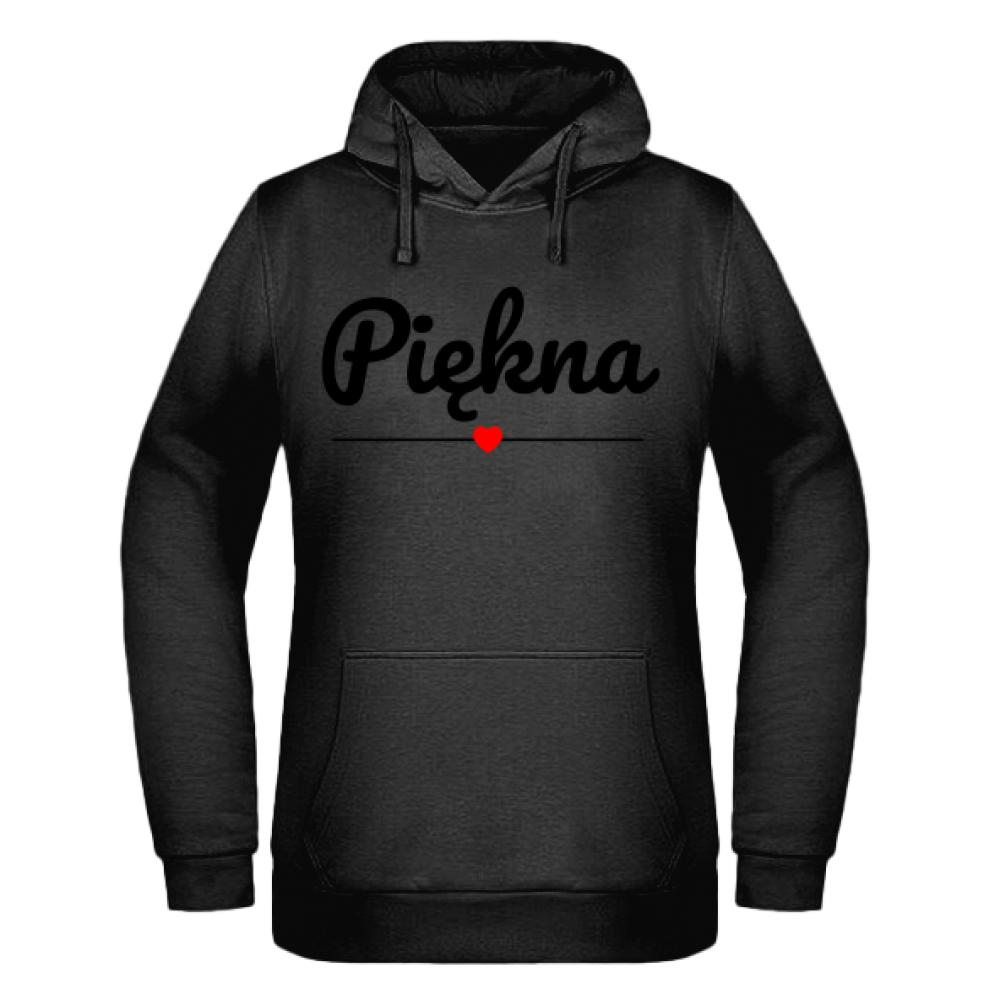 Piękna Love bluza damska z kapturem kolor czarnyy