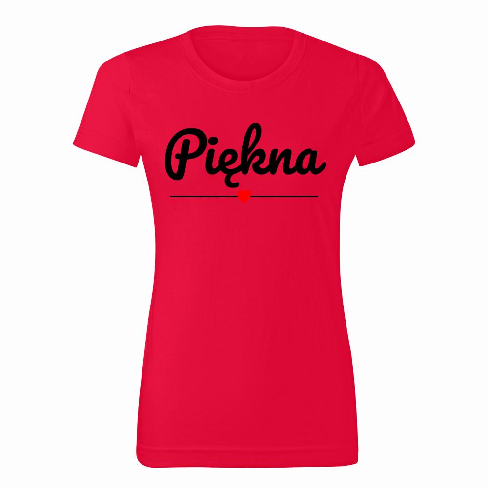 Piękna Love koszulka damska kolor czerwony