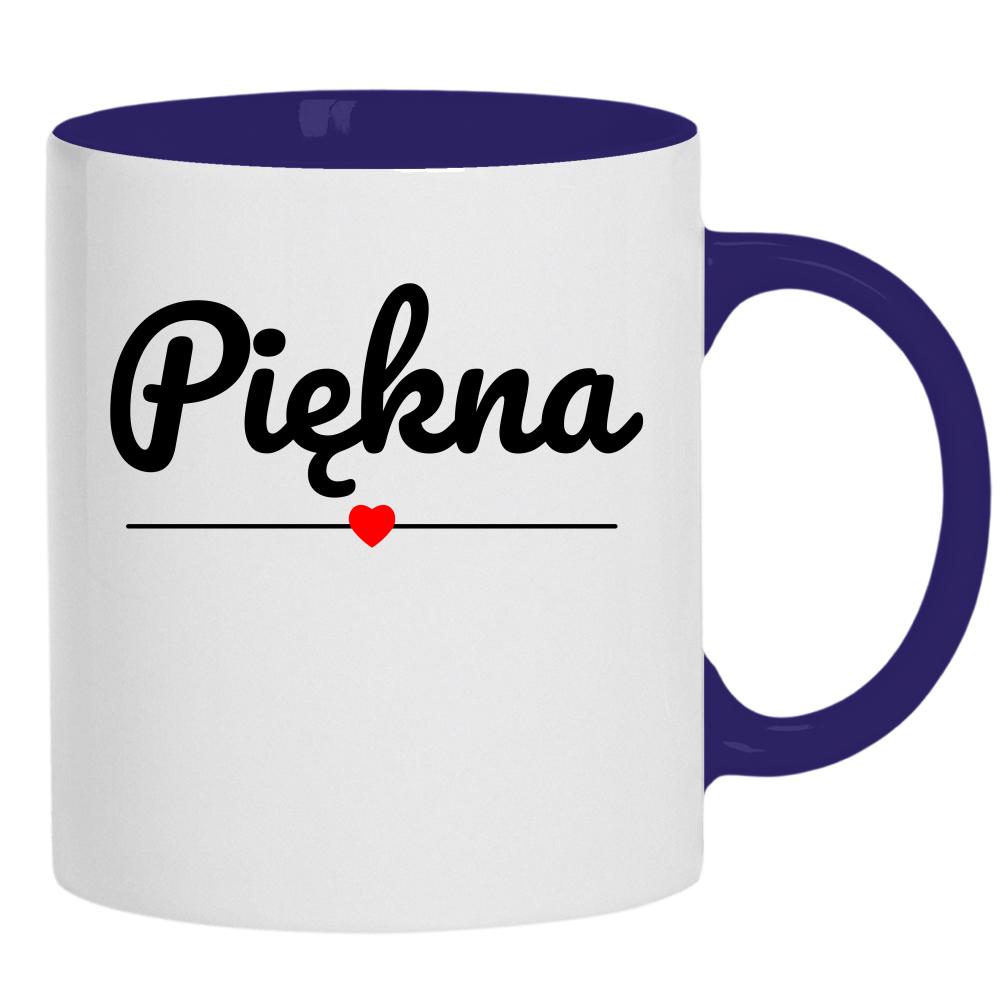 Piękna Love kubek ucho kolor kolor navy