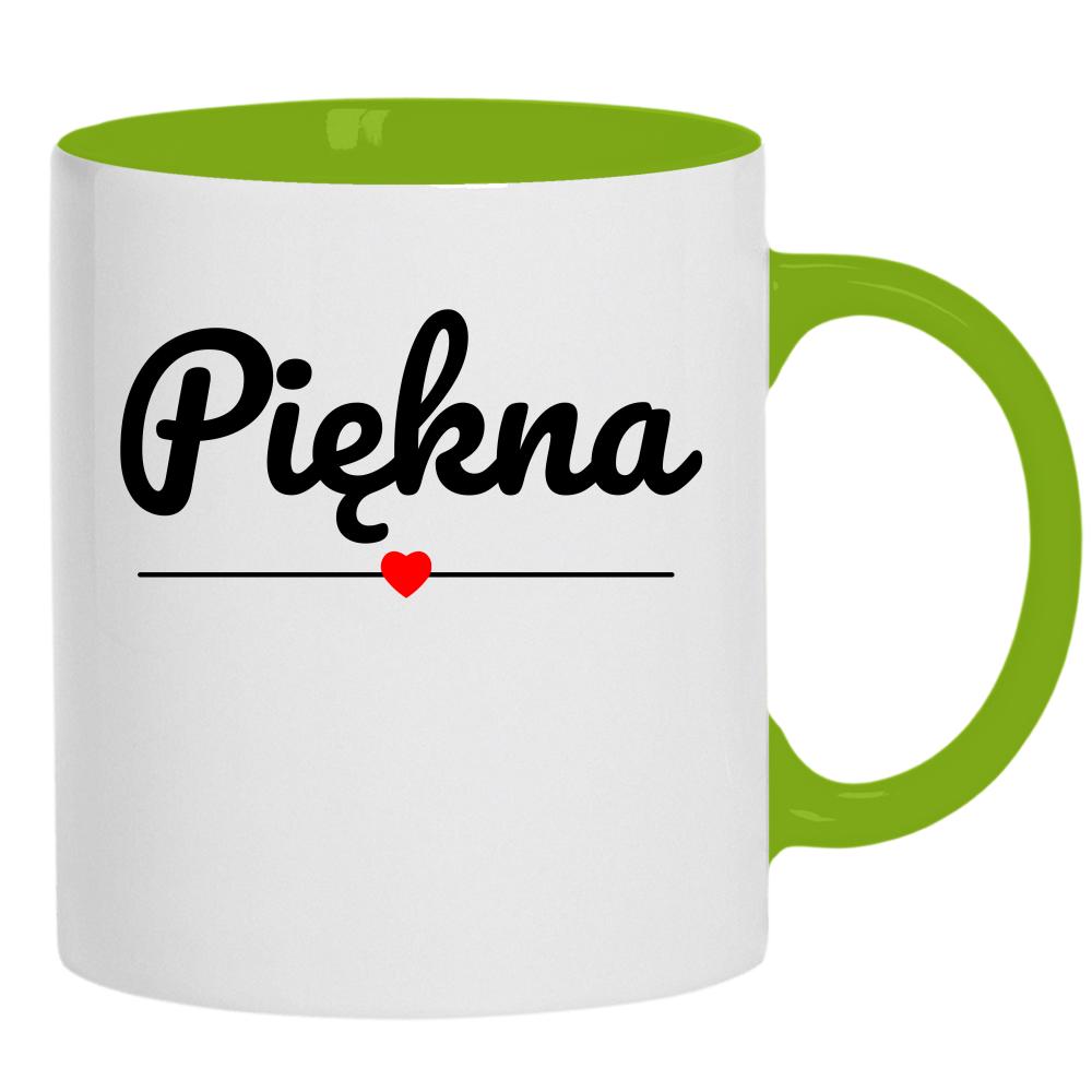 Piękna Love kubek ucho kolor kolor zielony