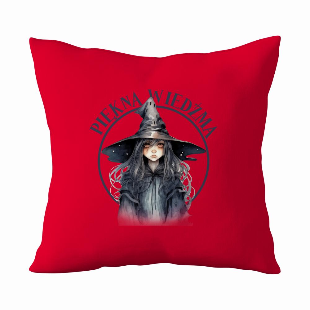 Piękna wiedźma bo magia też może mieć styl poduszka kolor czerwony