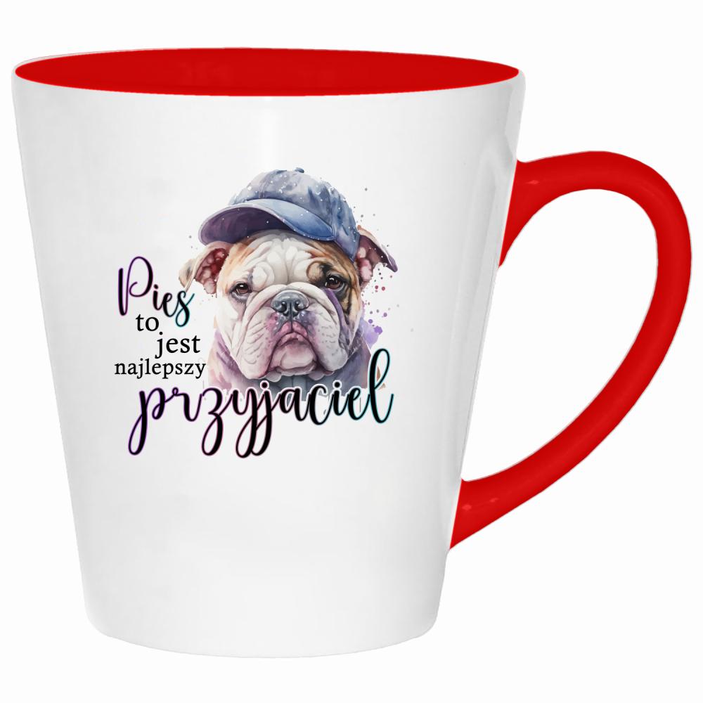Pies to najlepszy przyjaciel kubek latte kolor czerwony latte