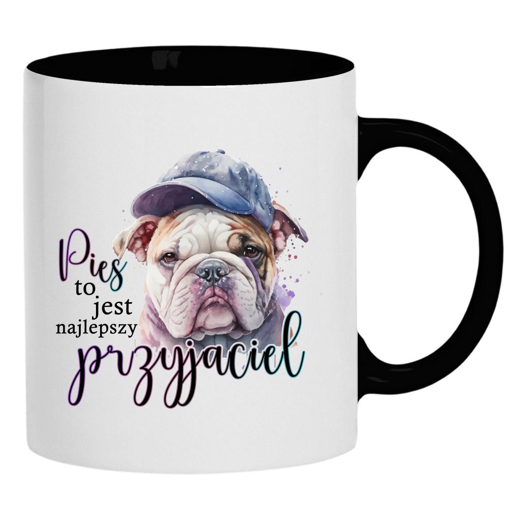 Pies to najlepszy przyjaciel kubek ucho kolor kolor czarnyy