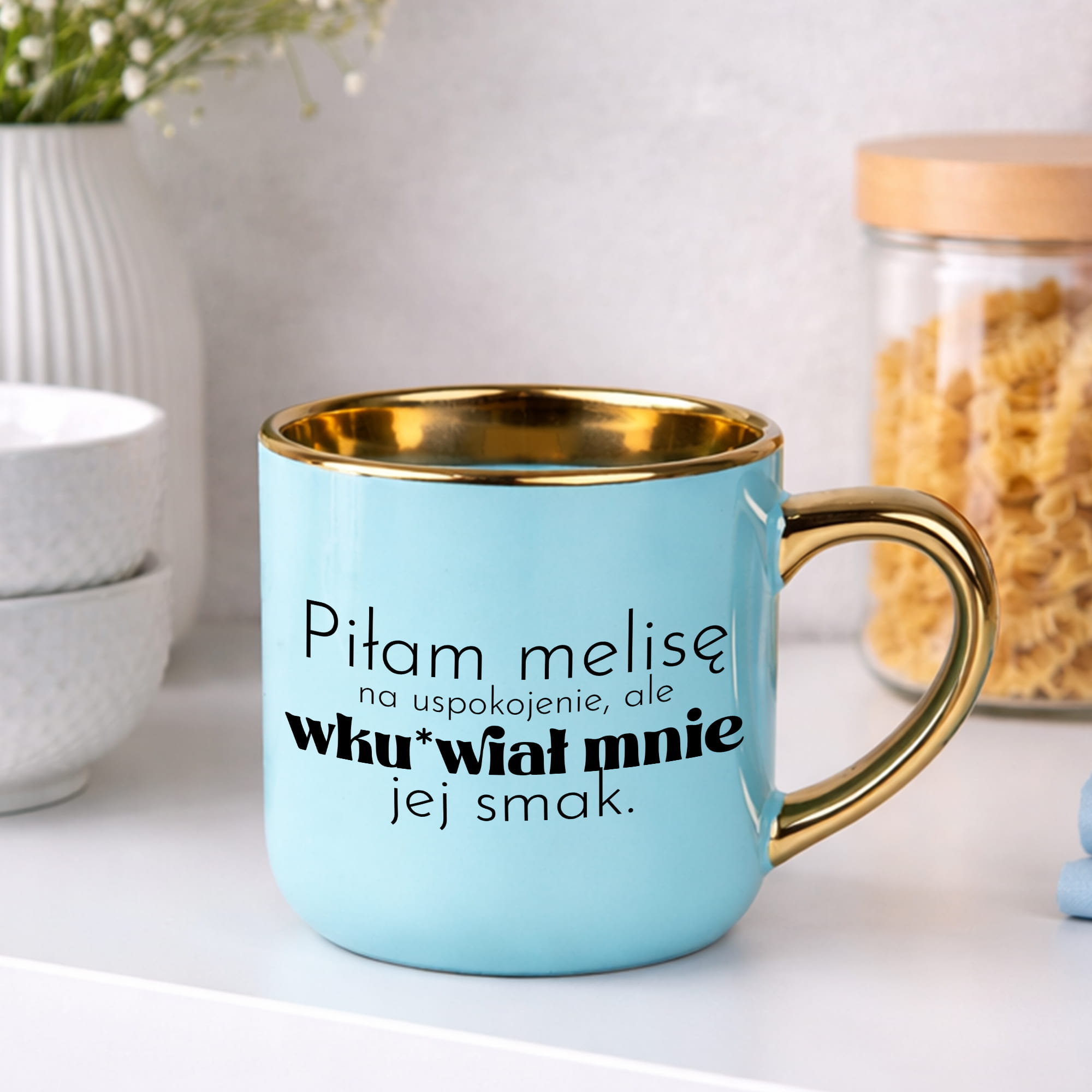 Piłam melisę na uspokojenie ale wku#wiał smak kubek elegant duży