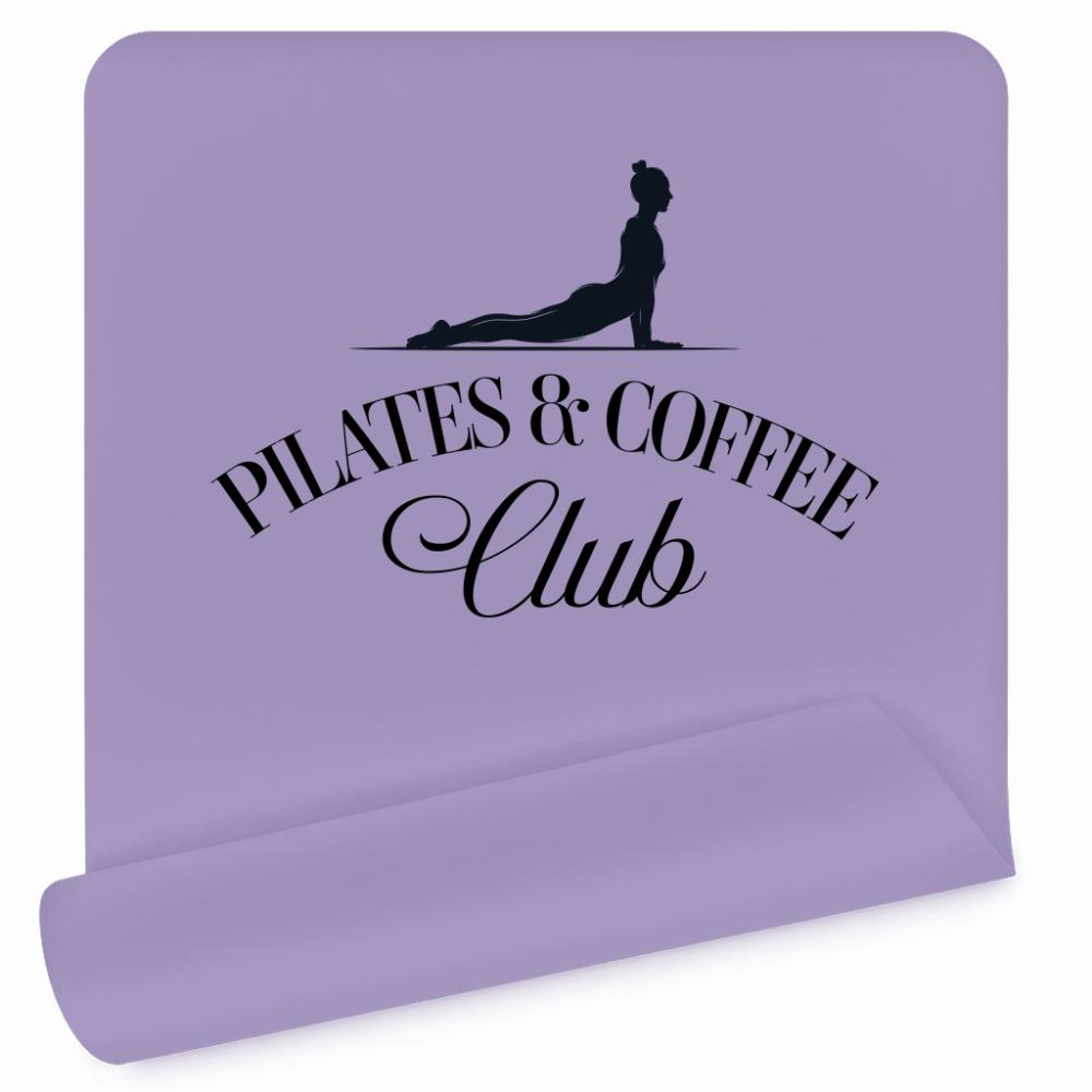 Pilates & Coffee Club mata do ćwiczeń kolor pastelowy fiolet