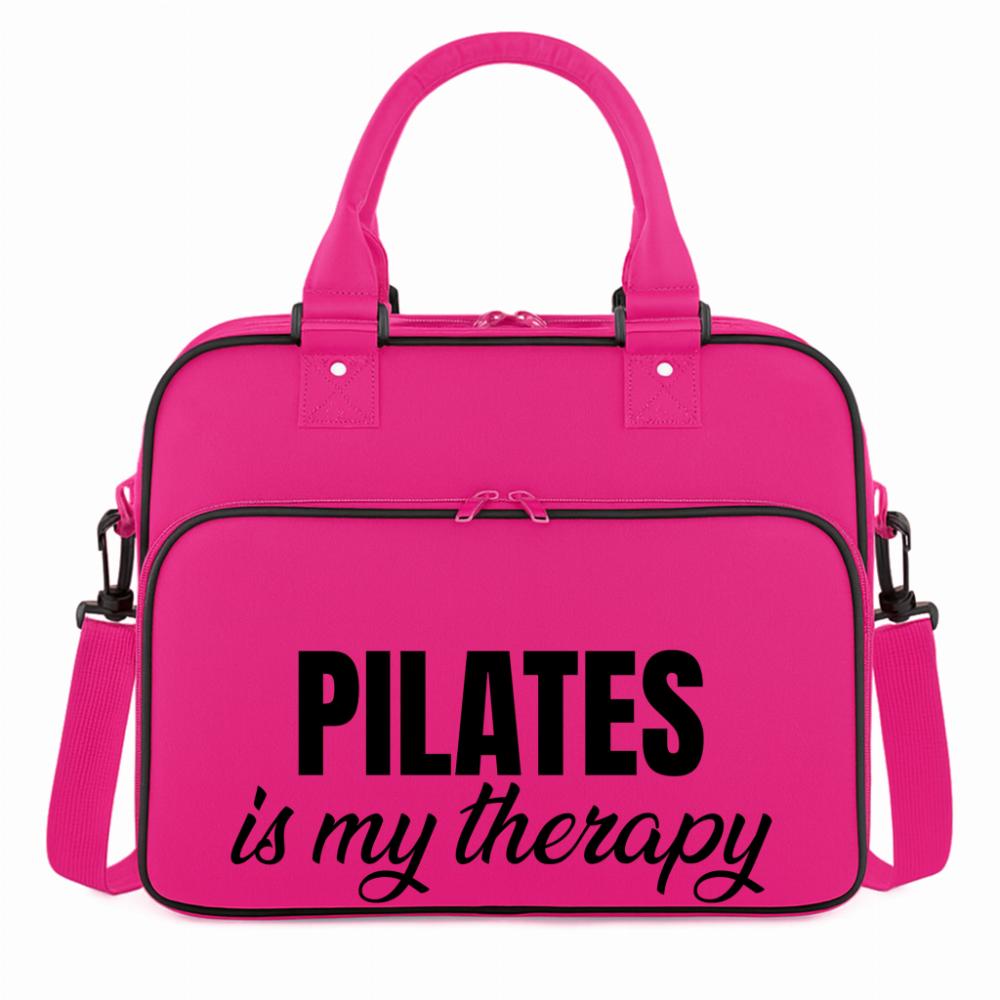 PILATES IS MY THERAPY 2 torba na siłownie różowa