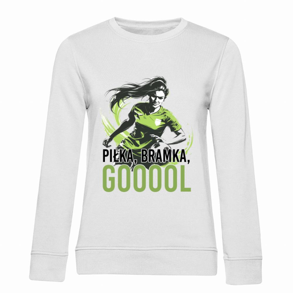Piłka, bramka, goool bluza damska bez kaptura