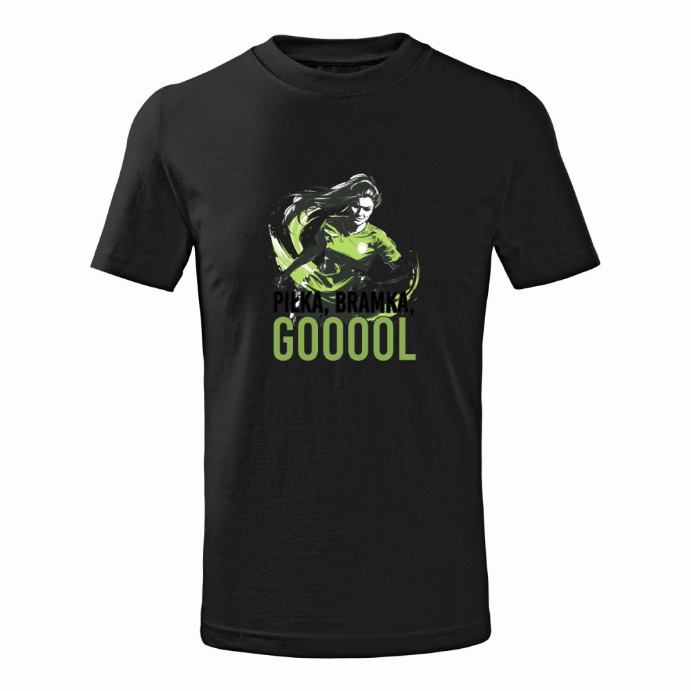 Piłka, bramka, goool koszulka junior kolor turkus