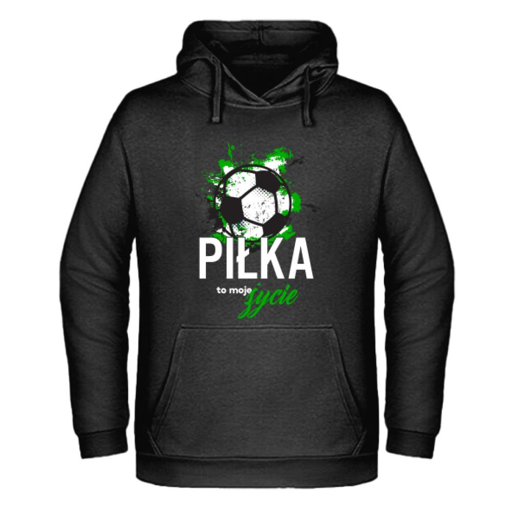 Piłka to moje życie bluza męska z kapturem