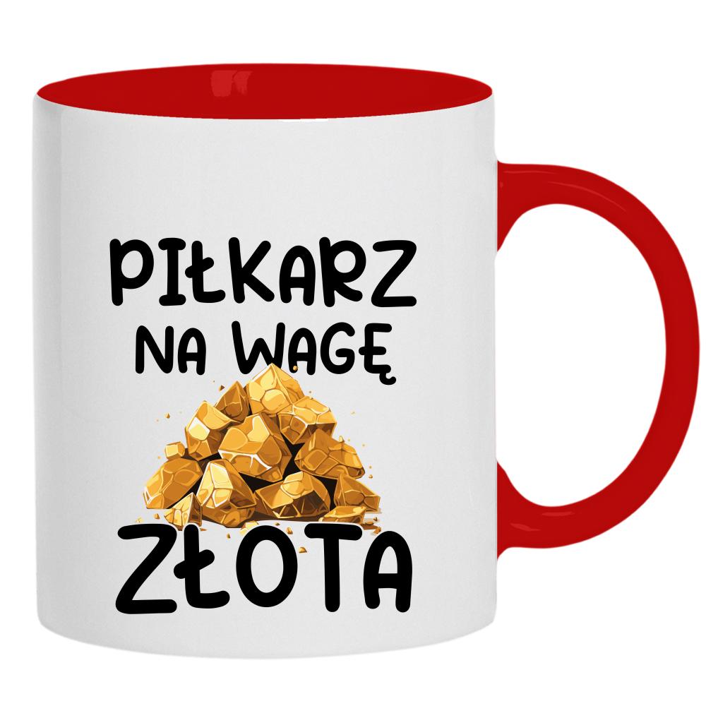 Piłkarz na wagę złota kubek ucho kolor