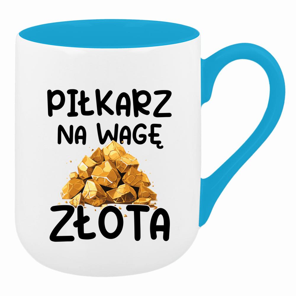 Piłkarz na wagę złota kubek coffee kolor turkusowy