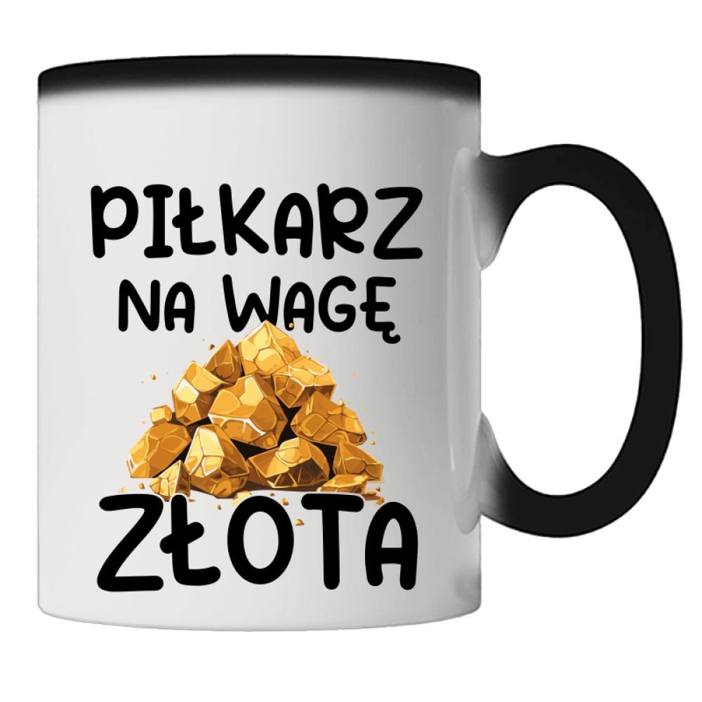 Piłkarz na wagę złota kubek magiczny kolor złoty