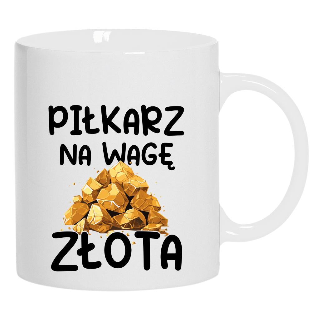 Piłkarz na wagę złota kubek ucho kolor kolor biały