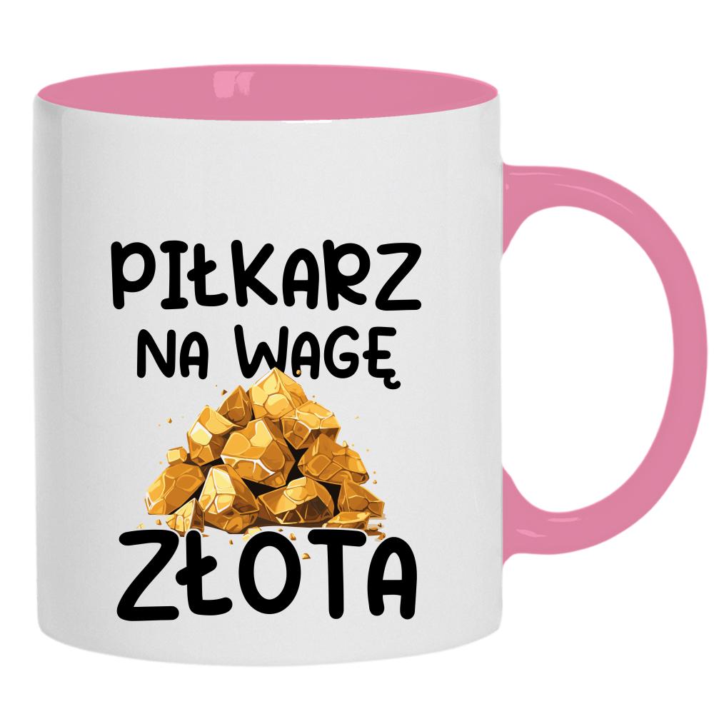 Piłkarz na wagę złota kubek ucho kolor kolor różowy