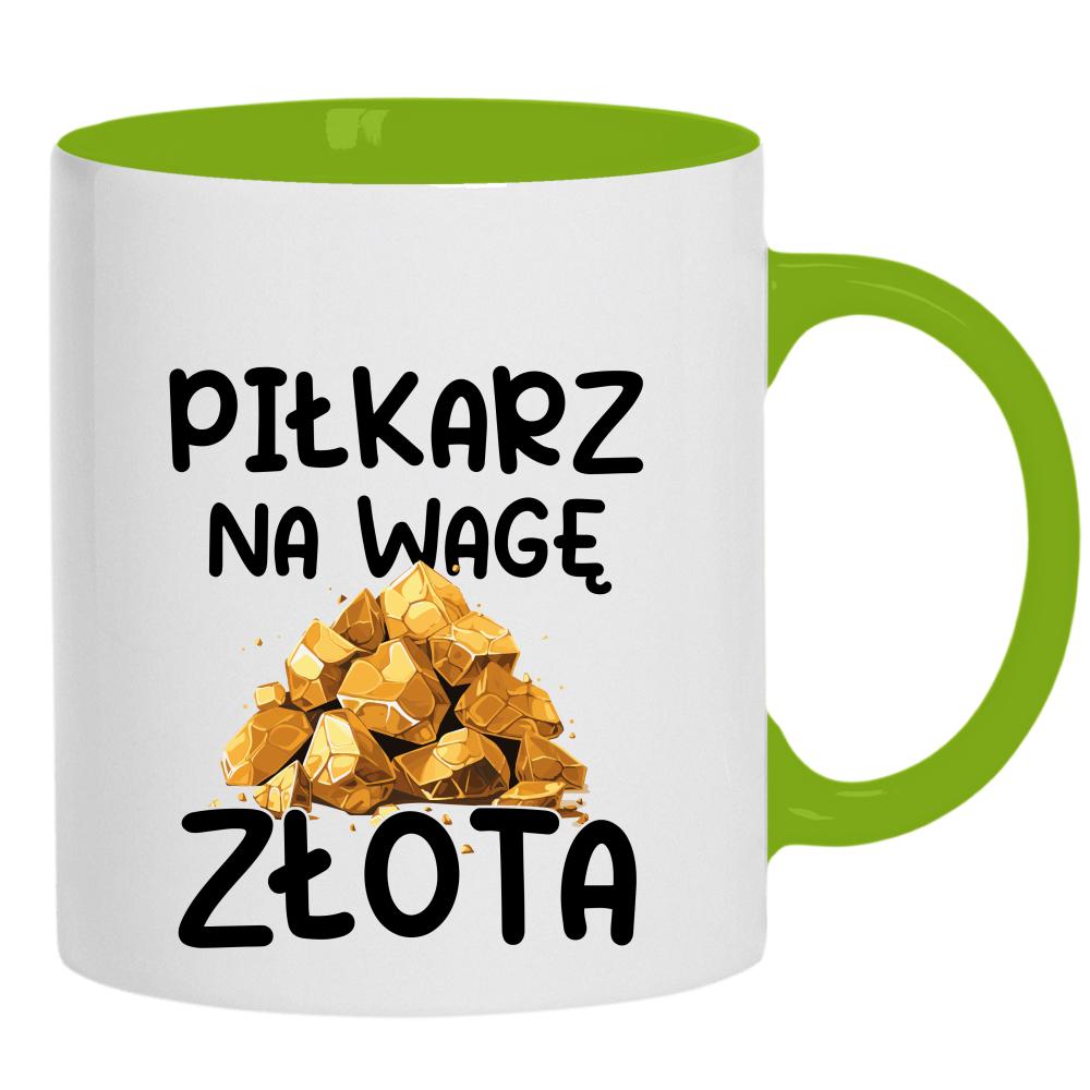 Piłkarz na wagę złota kubek ucho kolor kolor zielony