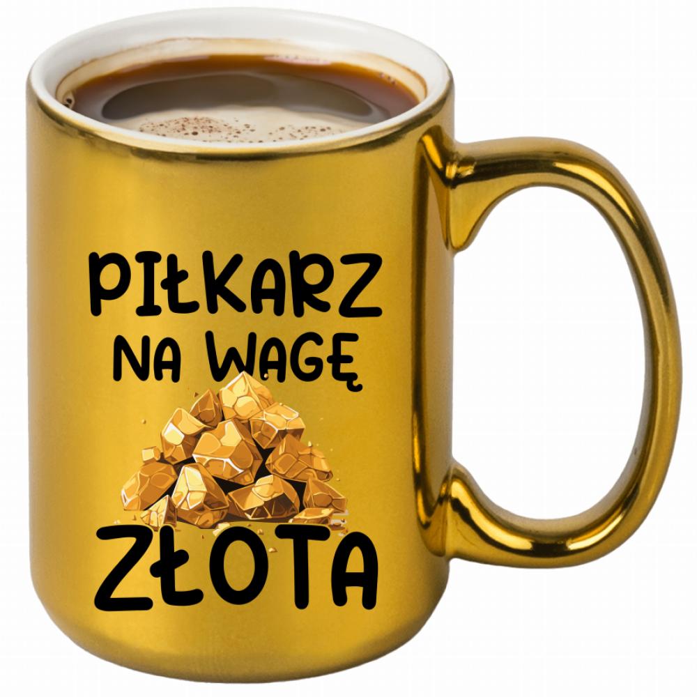 Piłkarz na wagę złota kubek złoty kolor navy