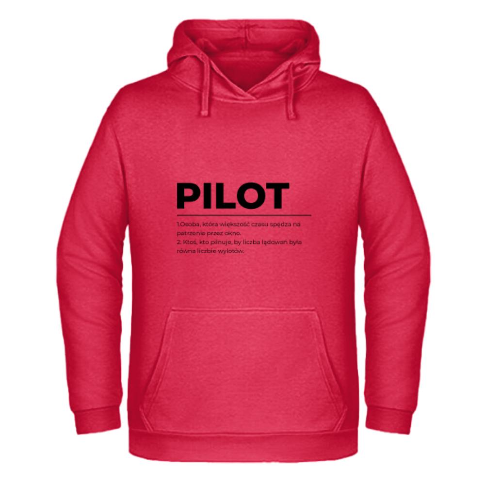 Pilot Definicja bluza męska z kapturem kolor czerwony