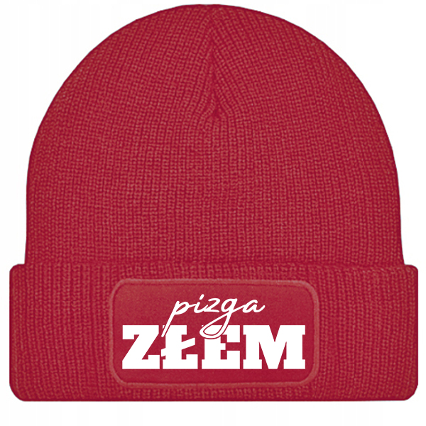Pizga złem czapka zimowa kolor czerwony