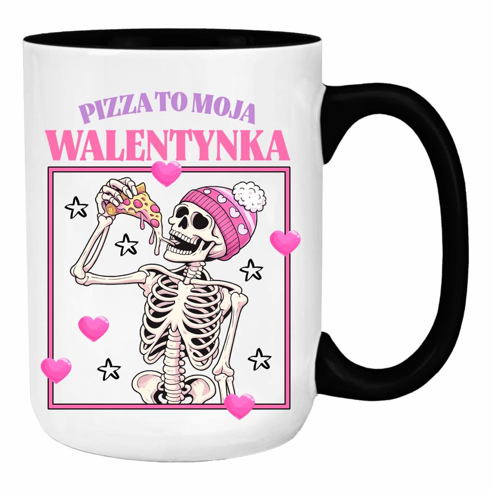 Pizza to moja walentynka duży kubek ucho kolor kolor miętowo zielony