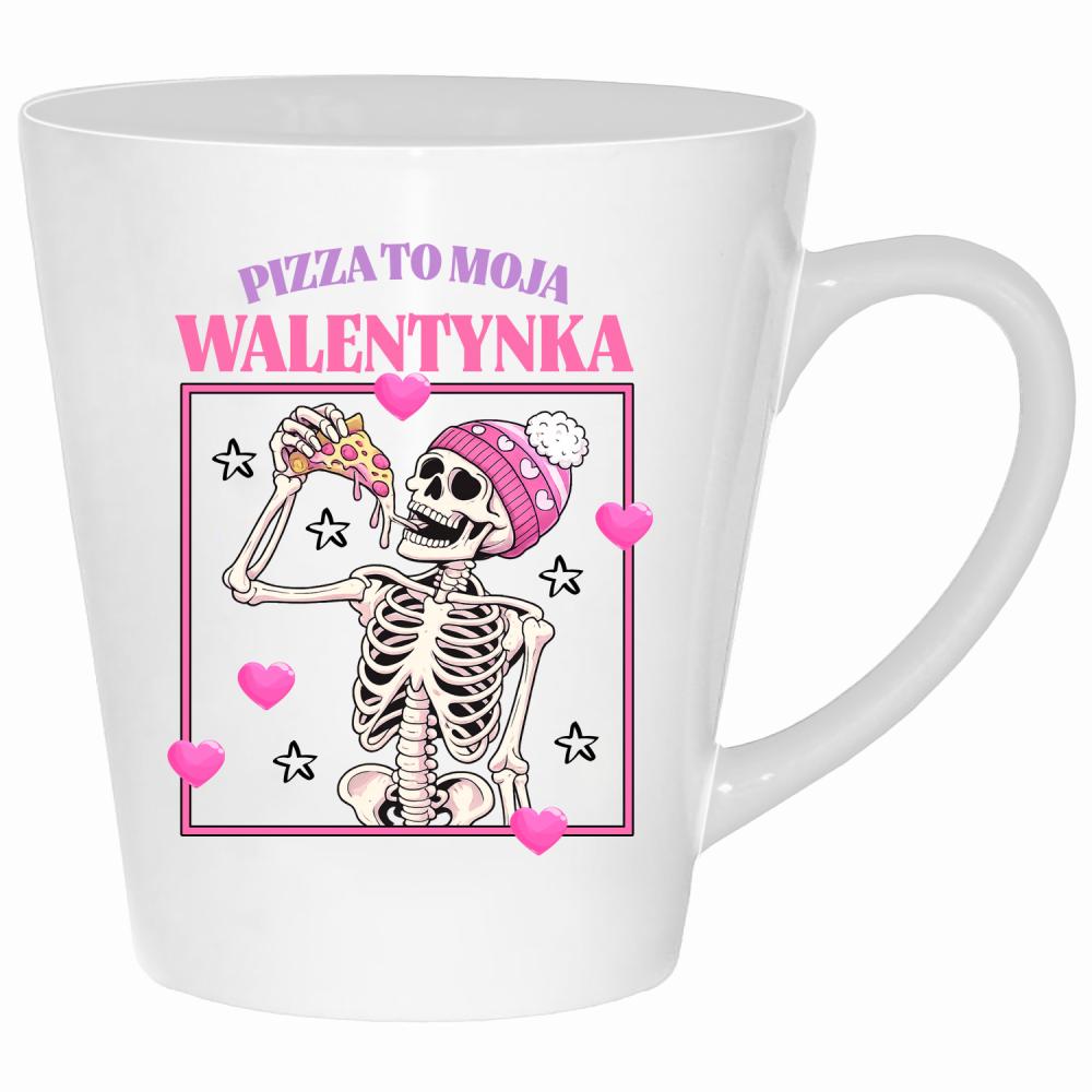 Pizza to moja walentynka kubek latte kolor biały
