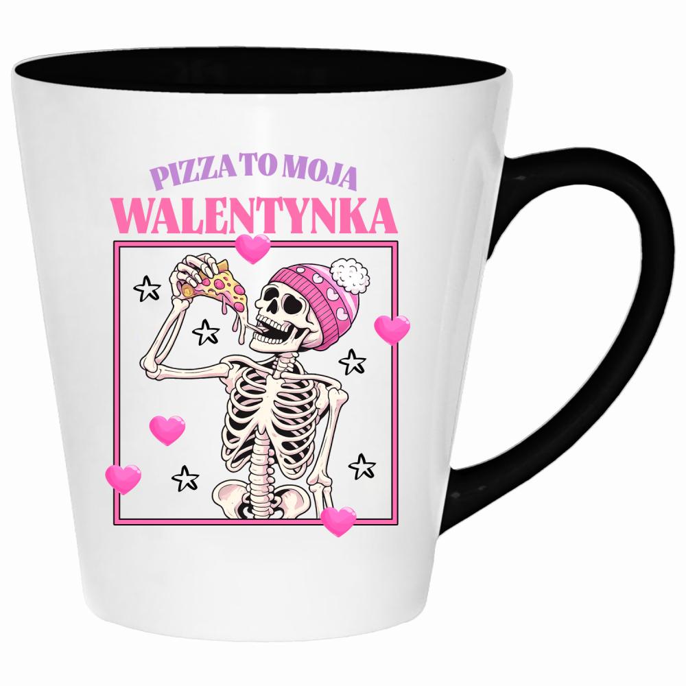Pizza to moja walentynka kubek latte kolor czarny