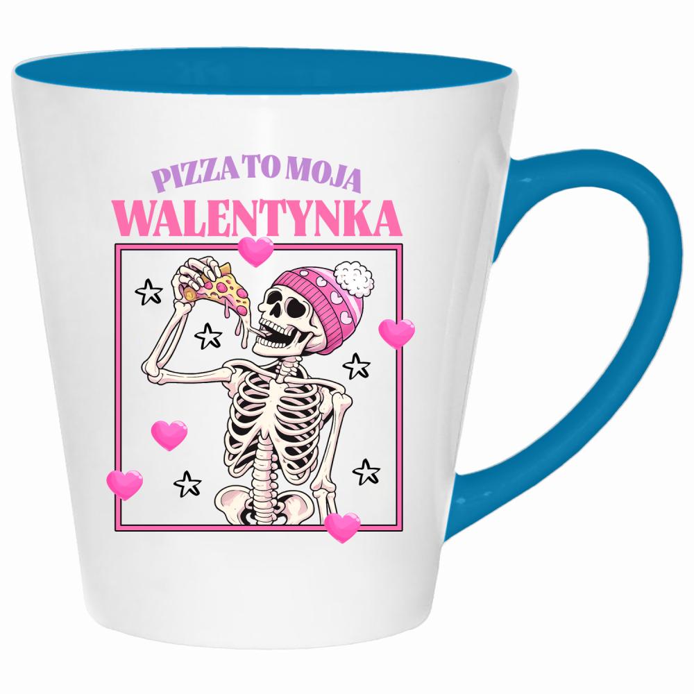 Pizza to moja walentynka kubek latte kolor turkus