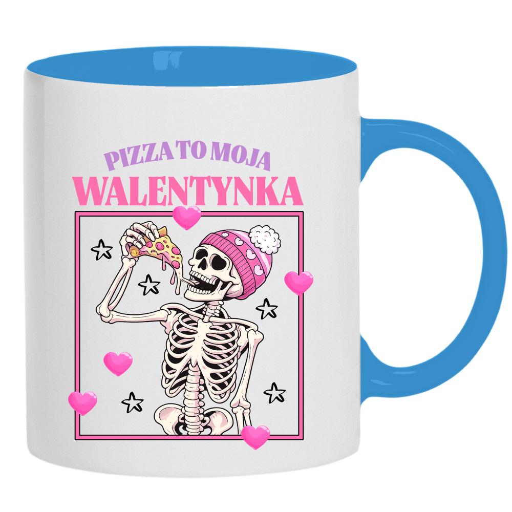 Pizza to moja walentynka kubek ucho kolor kolor jasnoniebieski
