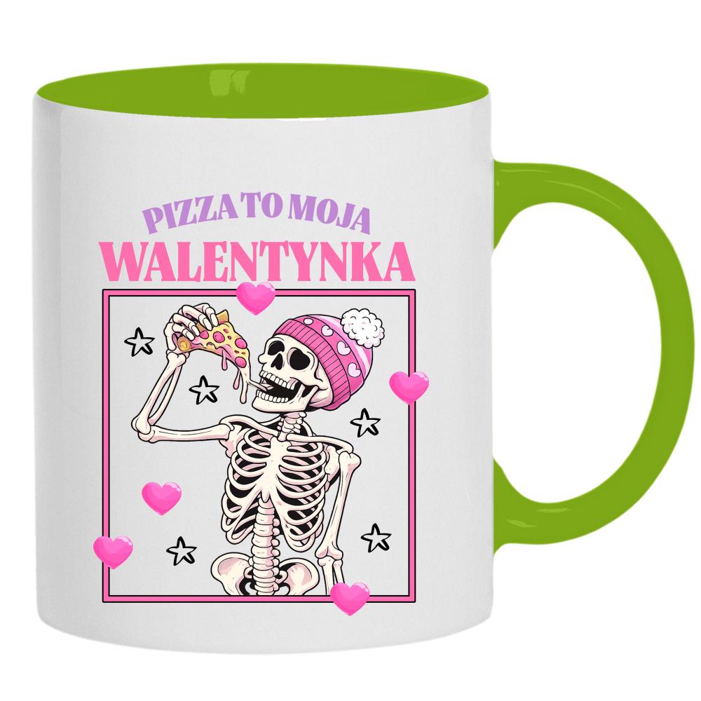 Pizza to moja walentynka kubek ucho kolor kolor zielony