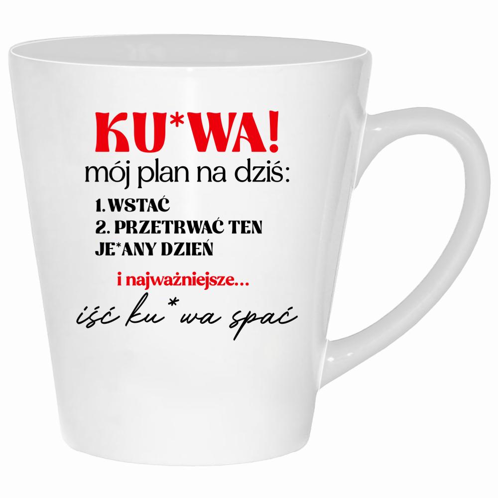 PLAN NA DZIŚ kubek latte kolor biały