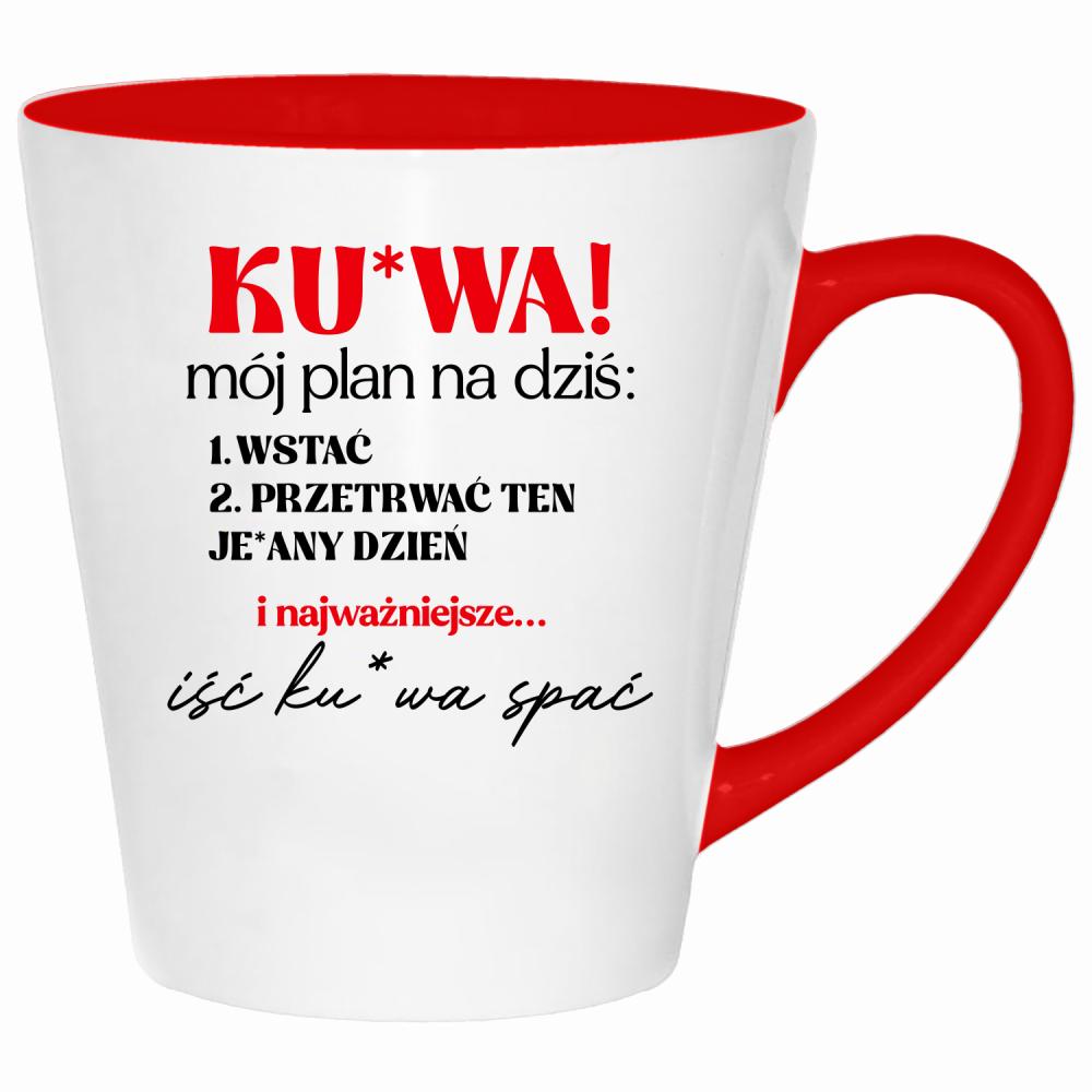 PLAN NA DZIŚ kubek latte kolor czerwony latte