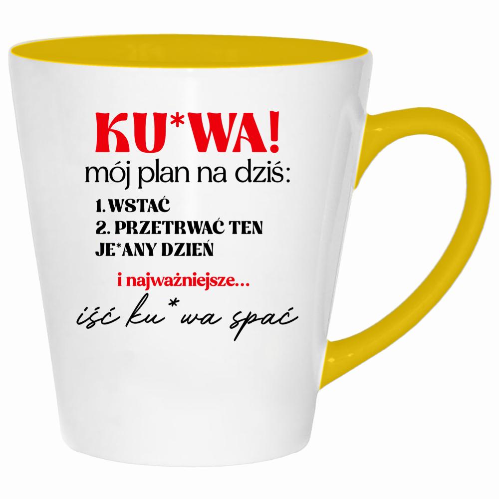 PLAN NA DZIŚ kubek latte kolor żółtyy