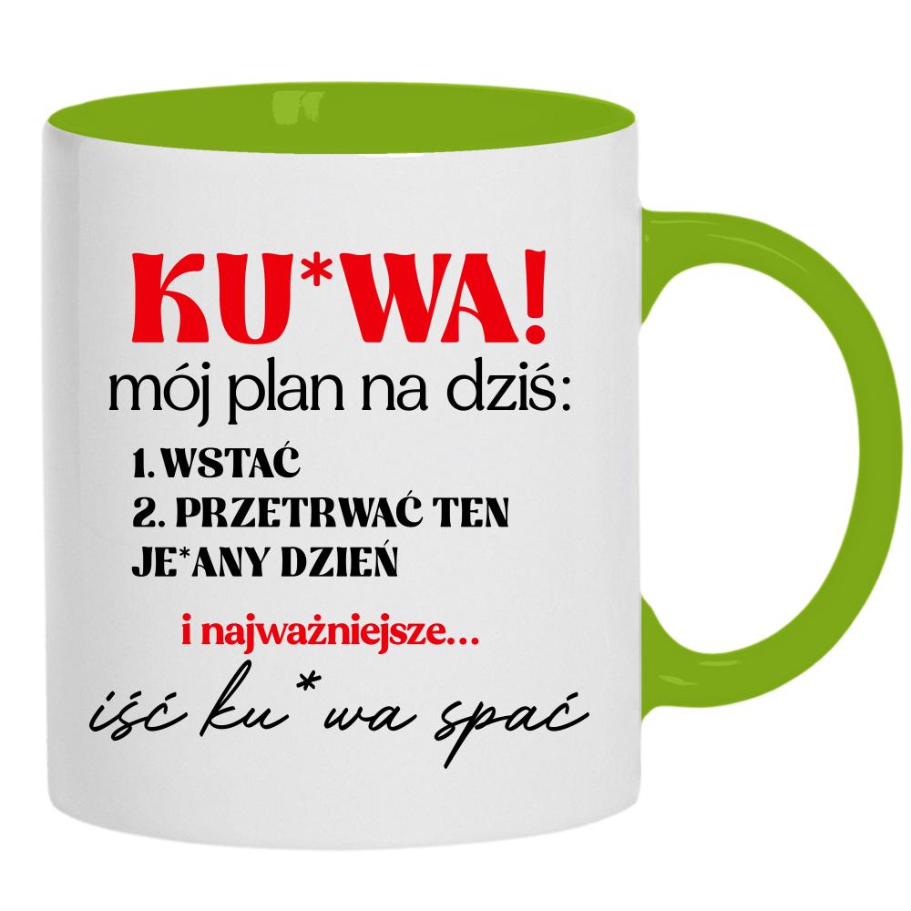 PLAN NA DZIŚ kubek ucho kolor kolor zielony