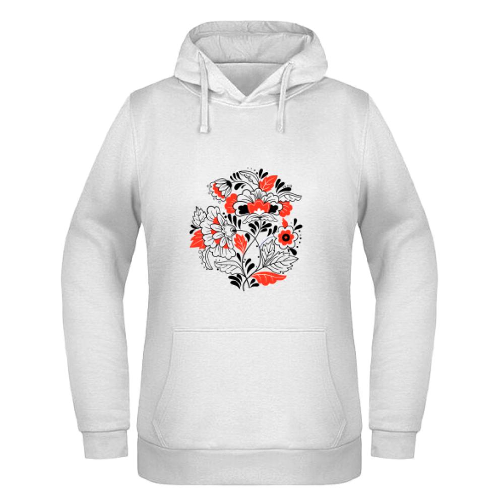 Polska Folkowe Kwiaty bluza damska z kapturem