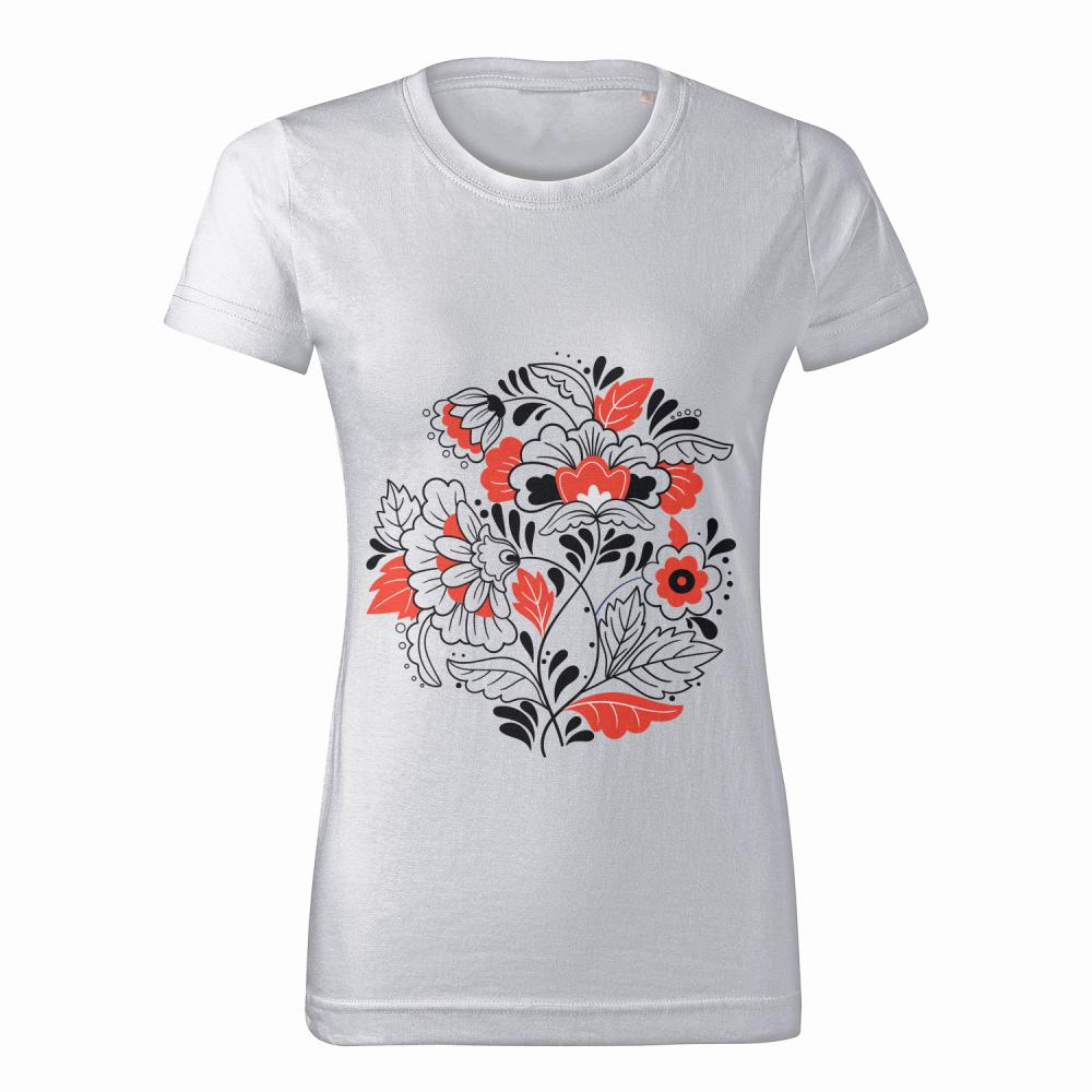 Polska Folkowe Kwiaty koszulka damska