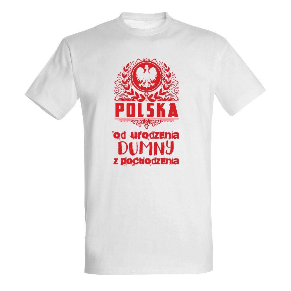 POLSKA od urodzenia Dumny koszulka męska kolor biały