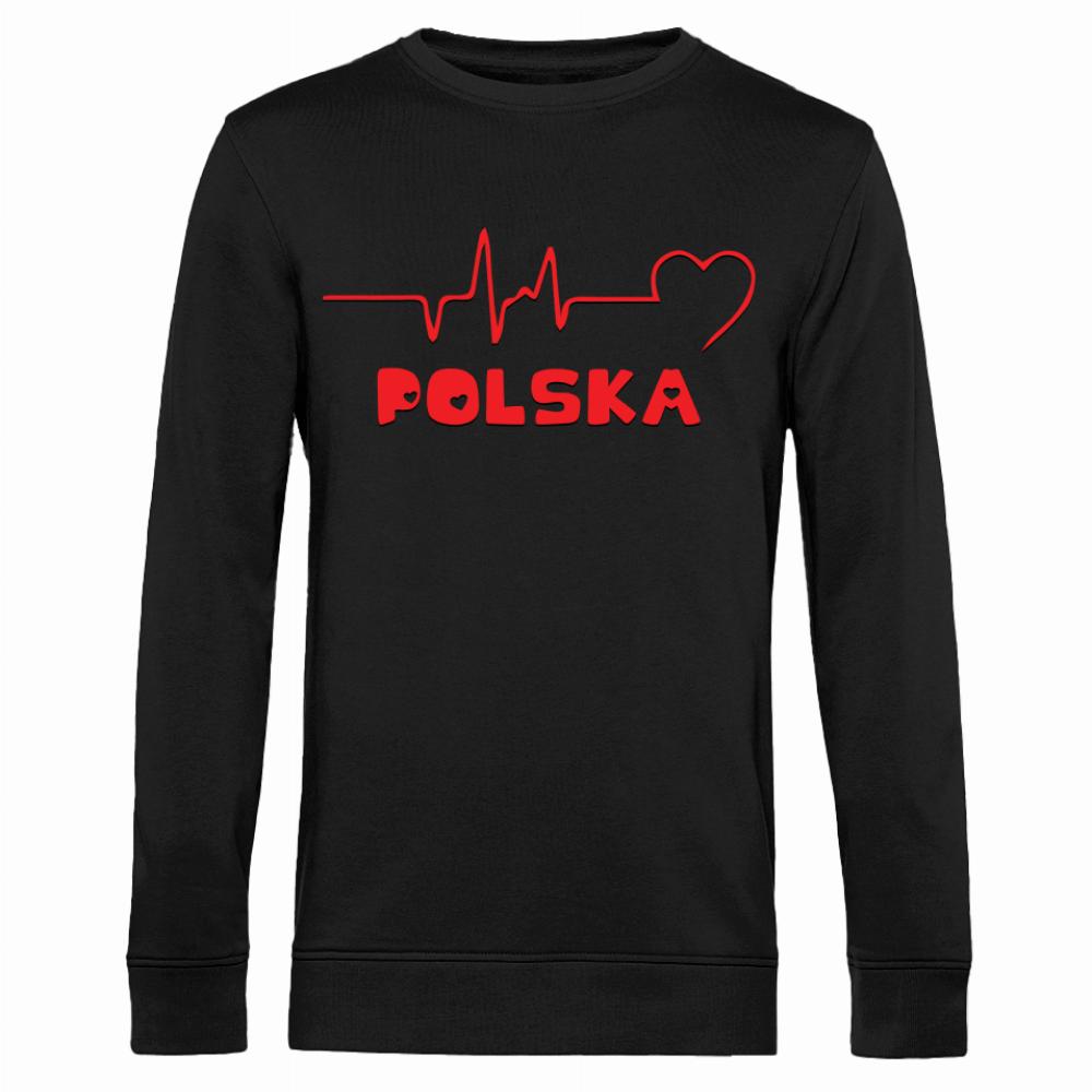 Polska Serce bluza męska bez kaptura kolor biały
